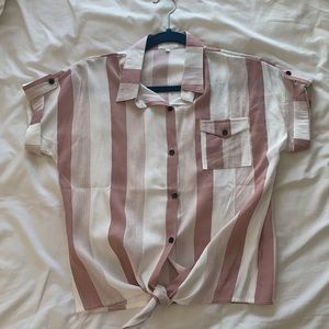 Striped collared shirt